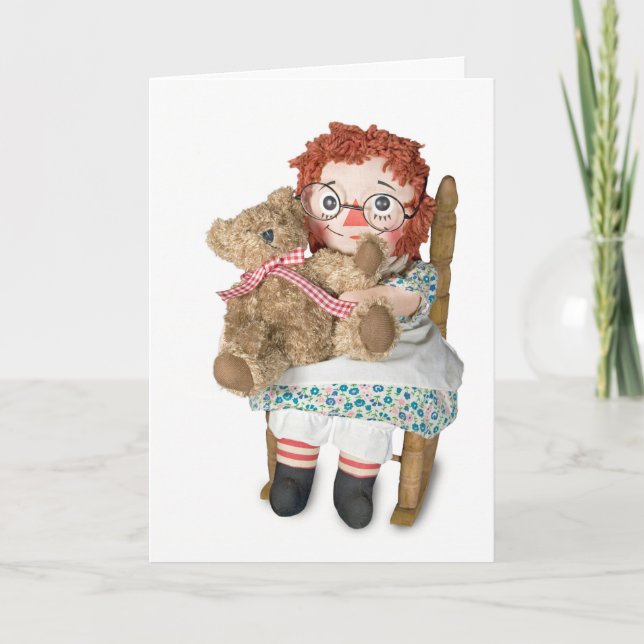 Tarjeta Muñecas de rag y osos de teddy cumpleaños (Anverso)