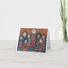 Tarjeta Muñecas kokeshi