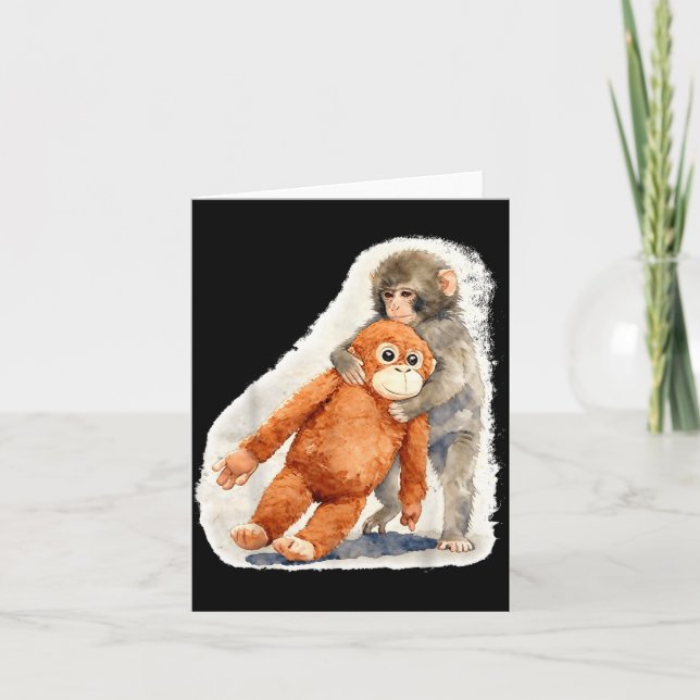 Tarjeta Muñeco de mono orangután bebé lindo Punch (Anverso)