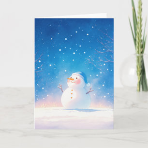 Tarjeta Muñeco de Nieve Alegre