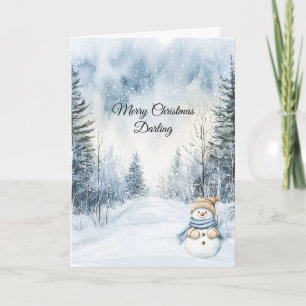 Tarjeta Muñeco de nieve Árboles de Navidad Navidad  
