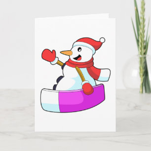 Tarjeta Muñeco de nieve como snowboarder con Sonowboard.PN