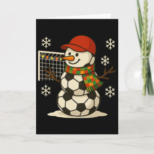 Tarjeta Muñeco de nieve de fútbol divertido Navidad Xmas N
