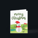 Tarjeta Muñeco de nieve de golf para golfista Feliz Navida<br><div class="desc">Muñeco de nieve de golf para golfista Feliz Navidad</div>