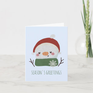 Tarjeta Muñeco de nieve de Navidad lindo personalizable