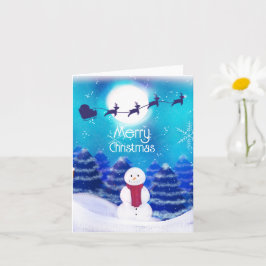 Tarjeta Muñeco de nieve de Navidad personalizado feliz   
