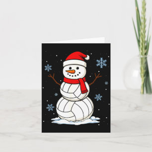 Tarjeta Muñeco de nieve de voleibol Feliz Navidad Divertid