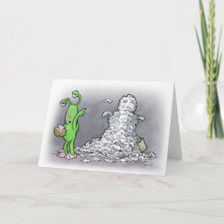 Tarjeta muñeco de nieve del día enfermo