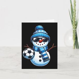 Tarjeta Muñeco de nieve divertido fútbol Amantes de los de