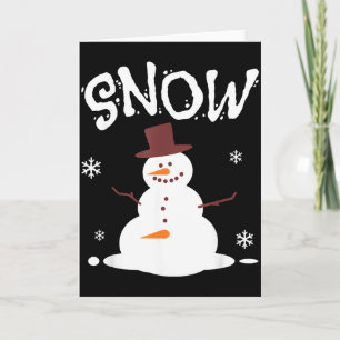 Tarjeta Muñeco de Nieve Divertido y Soplador de Nieve Pare