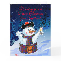 Muñeco de nieve escocés festivo