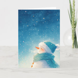 Tarjeta Muñeco de Nieve Feliz