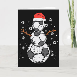 Tarjeta Muñeco de nieve fútbol Navidad Navidad Deportes Ni