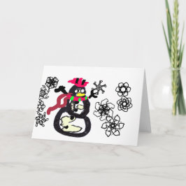 Tarjeta Muñeco de nieve invierno 
