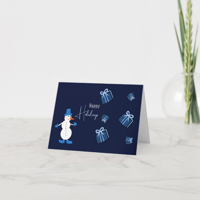 Tarjeta Muñeco de nieve lindo (Anverso)