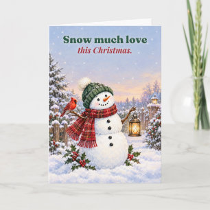 Tarjeta Muñeco de Nieve Navidad Mucho Amor