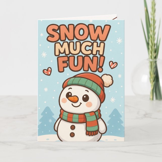 Tarjeta Muñeco de Nieve Navideño Adorable (Anverso)