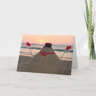 Tarjeta Muñeco de nieve tropical