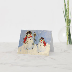 Tarjeta Muñeco de nieve y Hijo