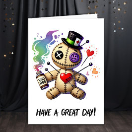 Tarjeta Muñeco Vudú de Feliz Día Saludo