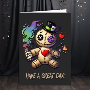 Tarjeta Muñeco Vudú de Feliz Día Saludo