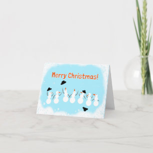 Tarjeta Muñecos de nieve divertidos 