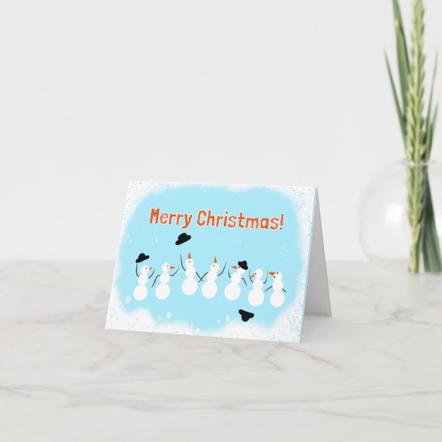 Tarjeta Muñecos de nieve divertidos  (Anverso)
