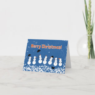 Tarjeta Muñecos de nieve divertidos 