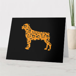 Tarjeta murciélago de calabaza de rottweiler forma diverti