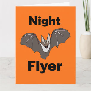 Tarjeta Murciélago Lindo y Espeluznante Volador Nocturno