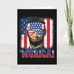 Tarjeta Murica Abe Lincoln 4 de julio Murica Patriótico Yo