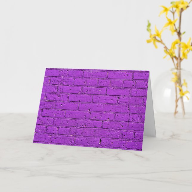 Tarjeta Muro de ladrillo morado pintado (flor amarilla)