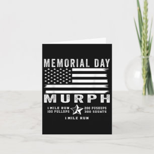 Tarjeta Murph Challenge Memorial Day Workout Gym Bandera d