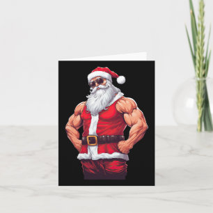 Tarjeta Muscular Santa Claus Bodybuilding Gym Chris