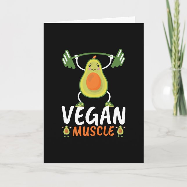 Tarjeta Músculo vegan Regalo de construcción de cuerpos pa (Anverso)