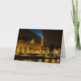 Tarjeta Museo de Orsay en París por la noche