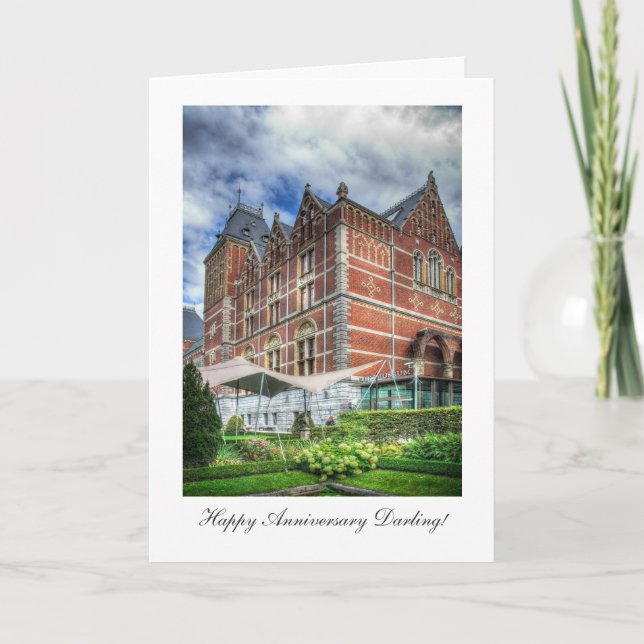 Tarjeta Museo Reijks, Amsterdam, feliz Anniversay Darling (Anverso)