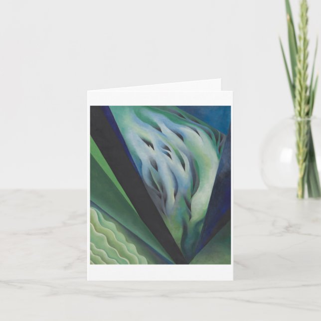 Tarjeta Música azul y verde de Georgia O'Keeffe, (Anverso)