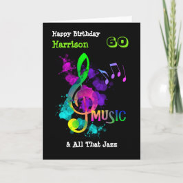 Tarjeta Música colorida tema feliz cumpleaños personalizad