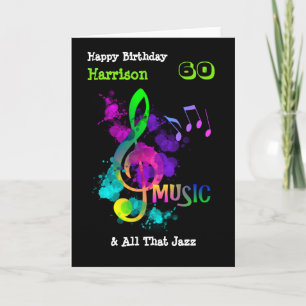 Tarjeta Música colorida tema feliz cumpleaños personalizad