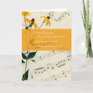 Tarjeta Música de amigos y flores