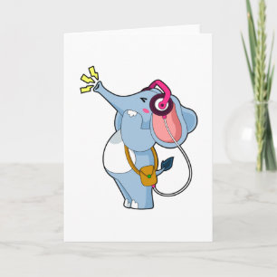 Tarjeta Música de auriculares de elefante