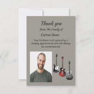Tarjeta Música de Guitarra de Agradecimiento y Simpatía