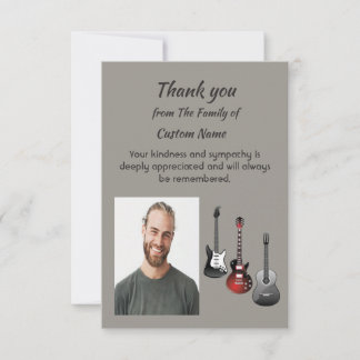 Tarjeta Música de Guitarra de Agradecimiento y Simpatía