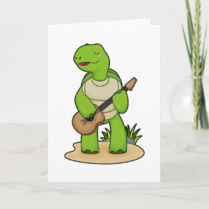 Tarjeta Música de guitarra músico tortuga
