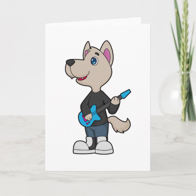 Tarjeta Música de guitarrista canino (Anverso)