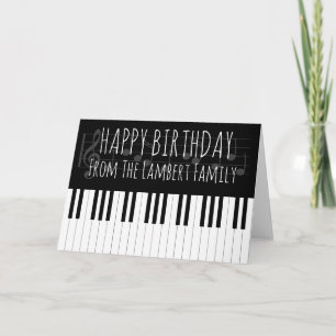 Tarjeta Música de piano Feliz cumpleaños