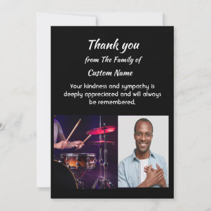 Tarjeta Música de simpatía de agradecimiento Baterista