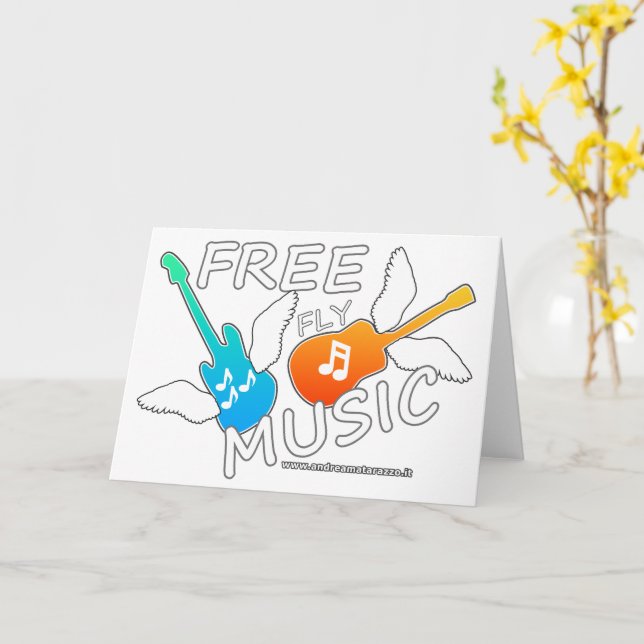 Tarjeta Música de vuelo libre (flor amarilla)