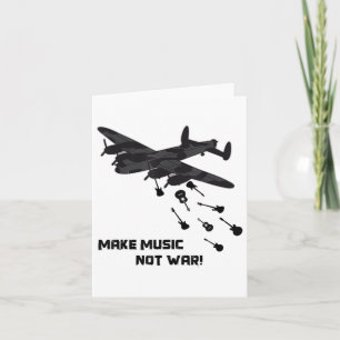 Tarjeta Música No Guerra Avión Guitarra Amar Paz Pac